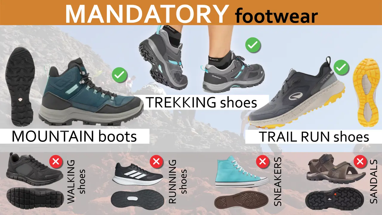 mandatory footwear on Pico mountain