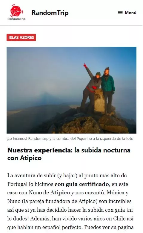 RandomTrip | Ascenso a la montaña de Pico